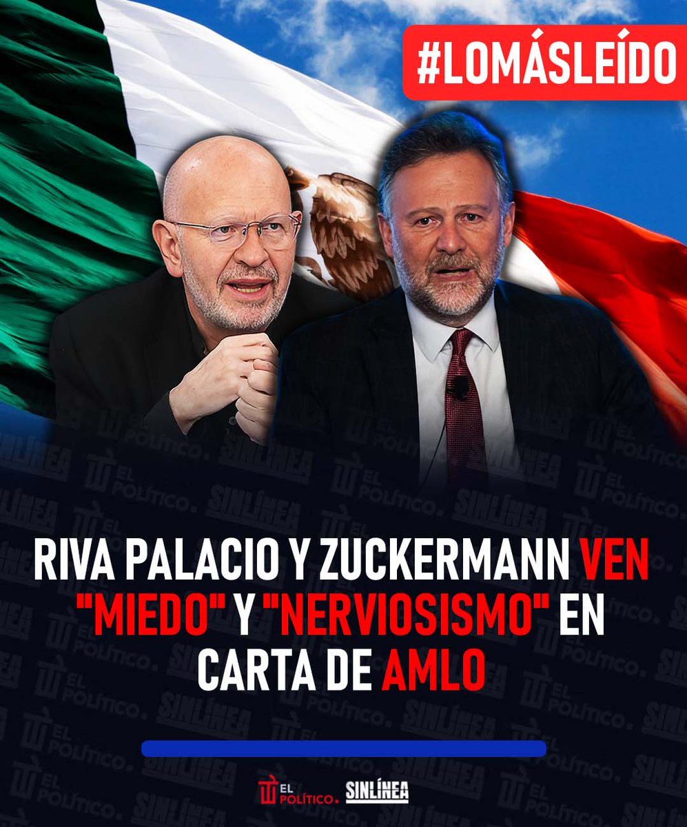 politicodelared's tweet photo. ¿Ya hasta leen mentes en #Televisa? 🔮 | #LoMásLeído 👀
🔴 #RivaPalacio y #Zuckermann dijeron saber qué pensaba #AMLO al escribir su carta a #Trump 🤡 | Ni psicólogos ni adivinos... pero interpretaciones no faltaron 🤔👨🏻🦲
Nota completa aquí 👉🏻 https://t.co/2gECNxjOLf https://t.co/SeVyLZH6o5