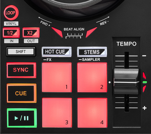djnewsjp's tweet photo. 【新製品】Herculesよりserato対応のコントローラーINPULSE 200 MK3が登場。mk3に進化し、ステムが使いやすいように♫と🎤ボタンが追加（loopサイズのボタンと置き換え）。またSTEMSボタンもfxボタンに置き換えられています。現在Amazon限定で発売中。価格は22,800円。（水色パッドがmk2） https://t.co/aYc3sq1DRr