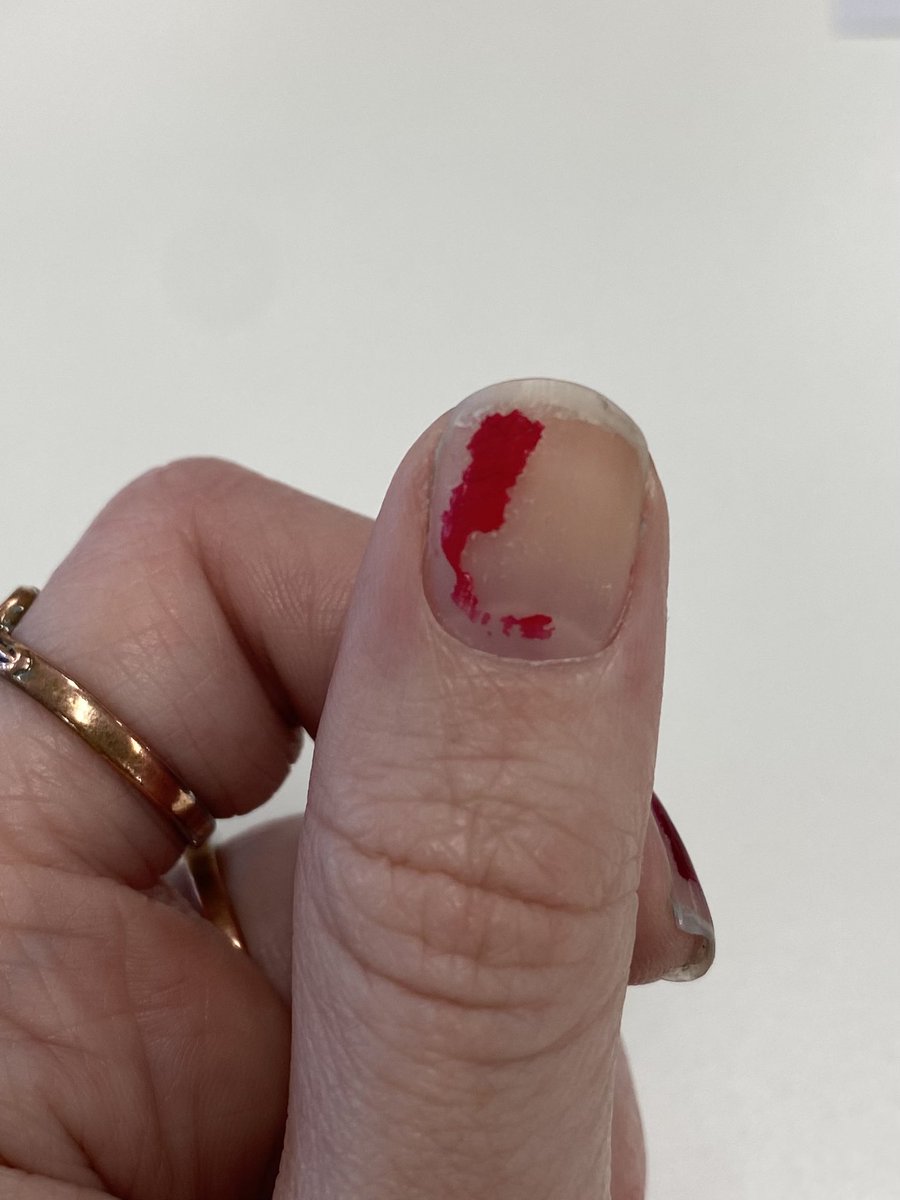 gaptoothbrini's tweet photo. why does my nail polish look like tung tung tung sahur https://t.co/YYDo2SaYNR