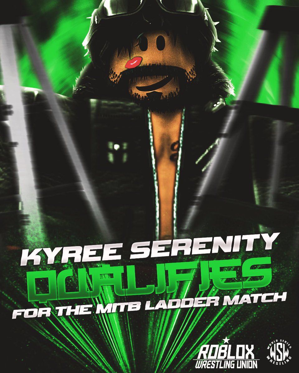WSWOnRoblox's tweet photo. THE SILENCER HAS PUNCHED HIS TICKET TO #WSWBTB2026 💰🪜

After an instant classic against #AirExpan and #StevenDarrien, Kyree Serenity proved exactly why he’s one of the most dangerous competitors on the roster today.

Three men entered with the same goal, but when the dust settled, it was The Silencer who stood tall and secured his place in the Money in the Bank Ladder Match.

Momentum is on his side. Confidence is at an all-time high. And now, championship gold could be just one ladder climb away.

The field continues to fill up, but one question remains…

Can Kyree Serenity silence the competition and leave #WSWBTB2026 with the MITB briefcase? 👀🔥

#WSW2026