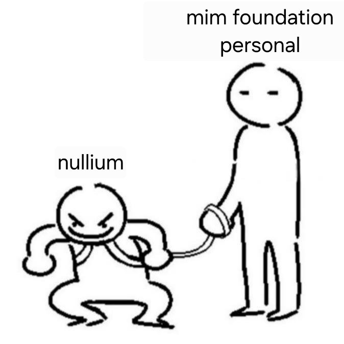 Nullium_MiM's tweet photo. Lore accurate relationship between nullium and MiM foundation personal https://t.co/dXbCghHySd