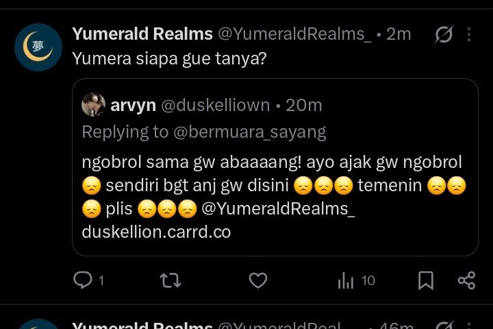 YumeraldRealms_'s tweet photo. @duskelliown ko bedaa siii, lu td tag yumera doang https://t.co/sspAOeYQGJ