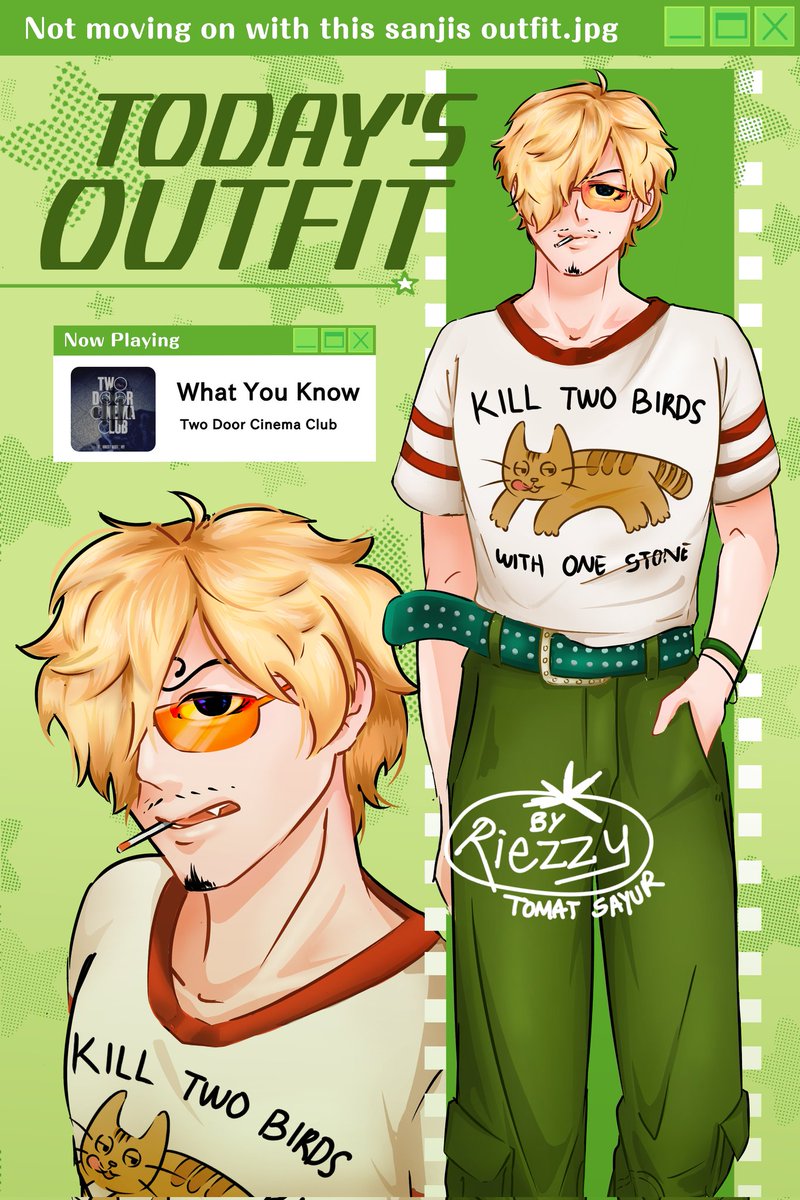 TomatSayurr's tweet photo. Who remember Sanji in this shirt? I'm still not over it 💚💛
#sanji #artmoots #ONEPIECE〜 https://t.co/xzEclcD60P