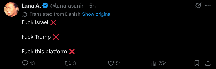 XYprogram's tweet photo. @lana_asanin This is literally the translation by X: https://t.co/SRdZjtEFNu