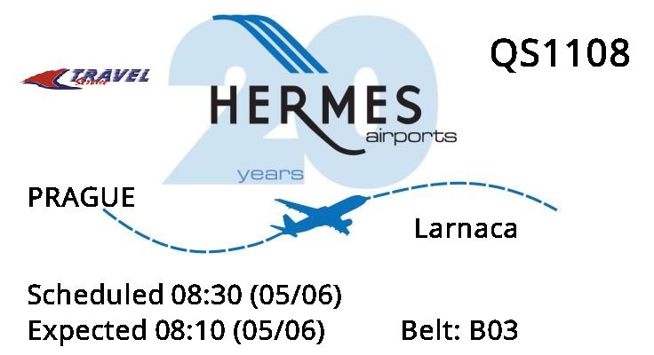 CyprusAeropolis's tweet photo. @Zbyek1552742 Flight QS1108 is currently scheduled to arrive at 08:10 (05/06)
✈ Hermes Airports ✈ https://t.co/A24PdeFfB6