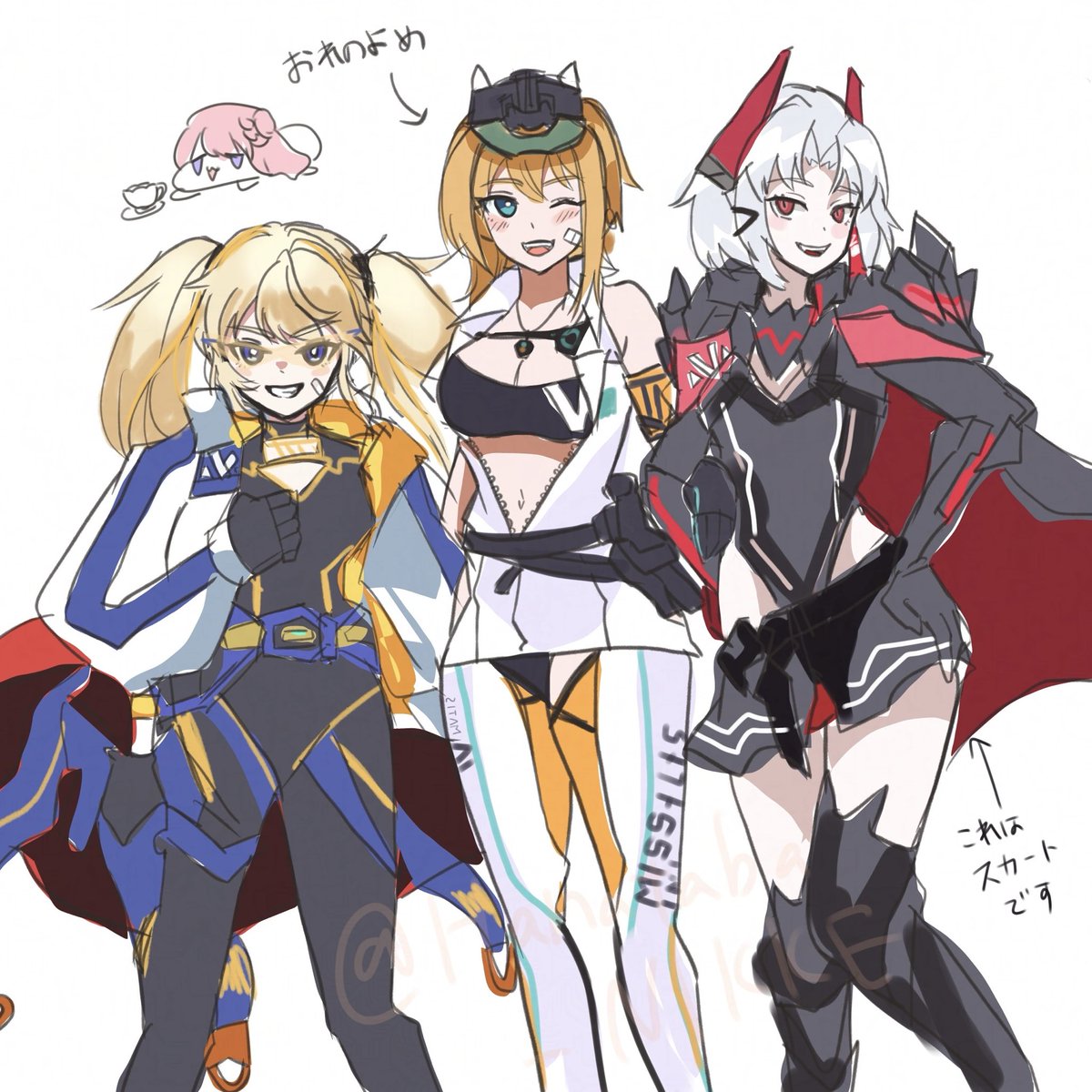 Bouquet_NIKKE's tweet photo. かわい子ちゃんたち！頑張れ＼(*⌒0⌒)♪
※メティス新衣装イラスト https://t.co/K4eHrroH3P