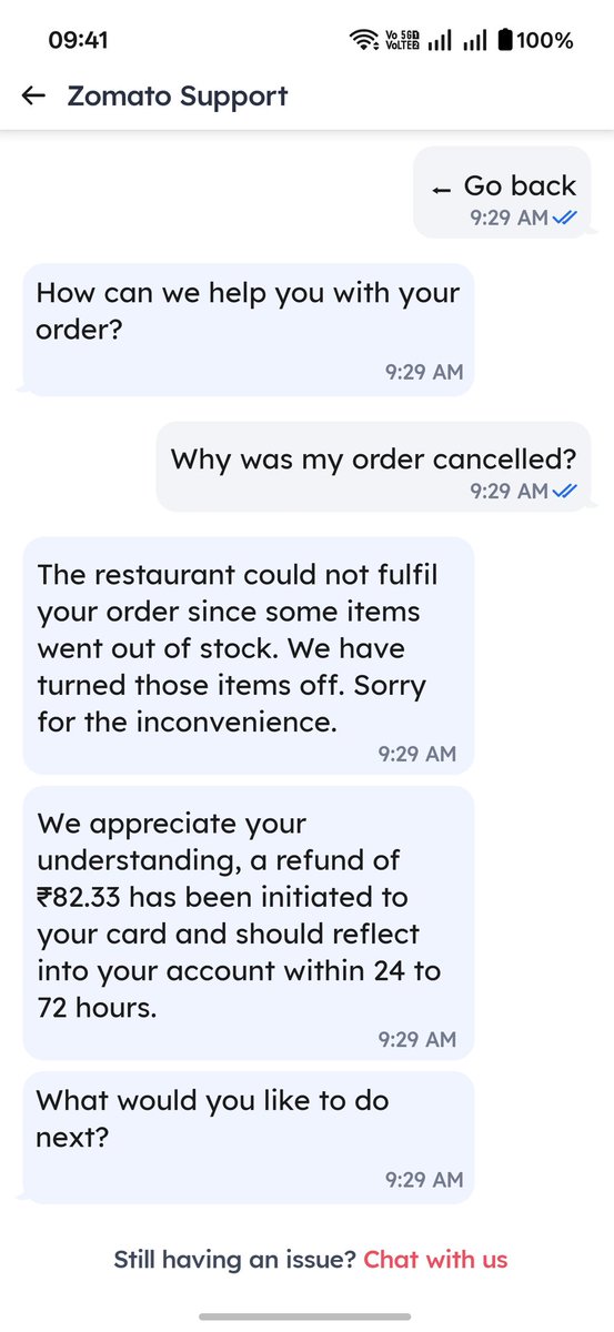 Felt_Feelings's tweet photo. Hey @ZomatoIN, Hotel Udupi Garden (Sahakara Nagar, Bangalore) cancelled my order #8175903241 claiming items were 'out of stock' but they're STILL showing on the menu right now!

This is false cancellation &amp; cheating customers.

Proof attached

#ZomatoScam @deepigoyal @zomatocare https://t.co/vsNvfEahRE
