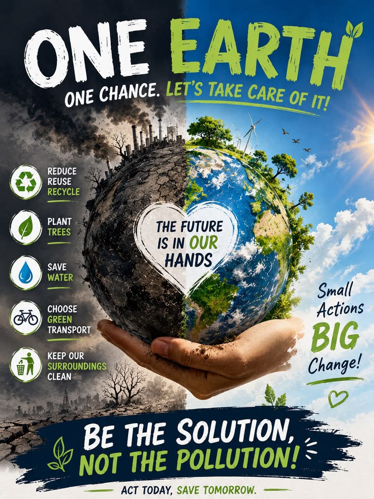 ishainsan3's tweet photo. Plant a tree, save water, and protect nature for a greener tomorrow. Every small step today helps create a healthier planet for future generations. 🌍💚

#WorldEnvironmentDay #WorldEnvironmentDay2026 https://t.co/SudWMuU8Oq