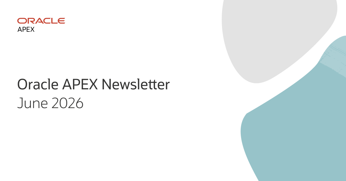 HasnainElec's tweet photo. The June 2026 APEX Newsletter is out now, featuring the What’s New in Oracle APEX 26.1 Office Hours series, TCU success story, Oracle APEX 26.1 videos, and much more. Check it out: https://t.co/DzVsEZt8wX https://t.co/sX8LH34pvG