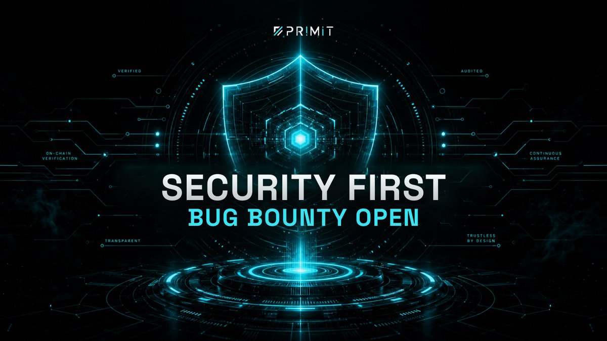 primitforall's tweet photo. Primit Bug Bounty is now live.

This isn’t a traditional bug bounty.
It’s a live stress test for a new trading system.
🔺 Up to 3,000 USDT
🔺 Real trading environment
🔺 Direct access to the core team
🔺 1-hour response target for P0 vulnerabilities

Test the platform, report issues and help strengthen the platform.