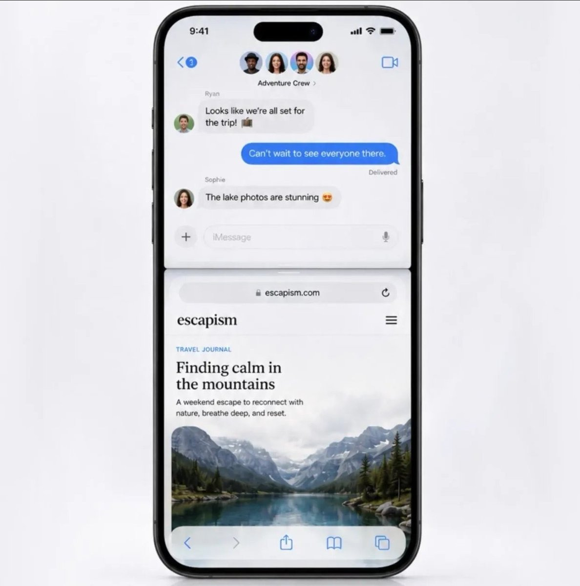 techulshorts's tweet photo. iOS 27 may finally bring split-screen to iPhones! 📱👀

​Android users have been enjoying this for years, but Apple might finally bring a worthy multitasking feature to the iOS ecosystem. Imagine chatting on iMessage while browsing Safari simultaneously on a true split window! 🔥

​Source: MacRumors

​Is this a game-changer for iPhone users or too little, too late? 👇💬

​#iOS27 #Apple #iPhoneUpdate #TechNews #Multitasking