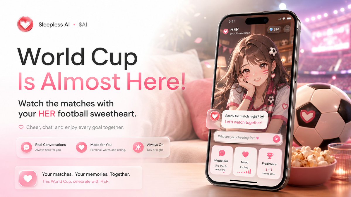 SleeplessAI_Lab's tweet photo. World Cup is coming soon! Enjoy the matches with your HER football baby! https://t.co/m4wmNg8BKK
