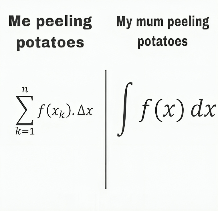 mathladyhazel's tweet photo. This calculus joke involving potatoes.😂 https://t.co/GVnYg6x9va