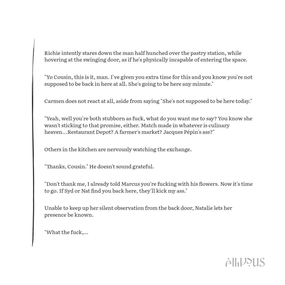 writebythecside's tweet photo. Trying to lock the fuck in and finish the last chapter of my sydcarmy fic before the new season starts and this shit has tonal whiplash https://t.co/ZgzlvosF5y