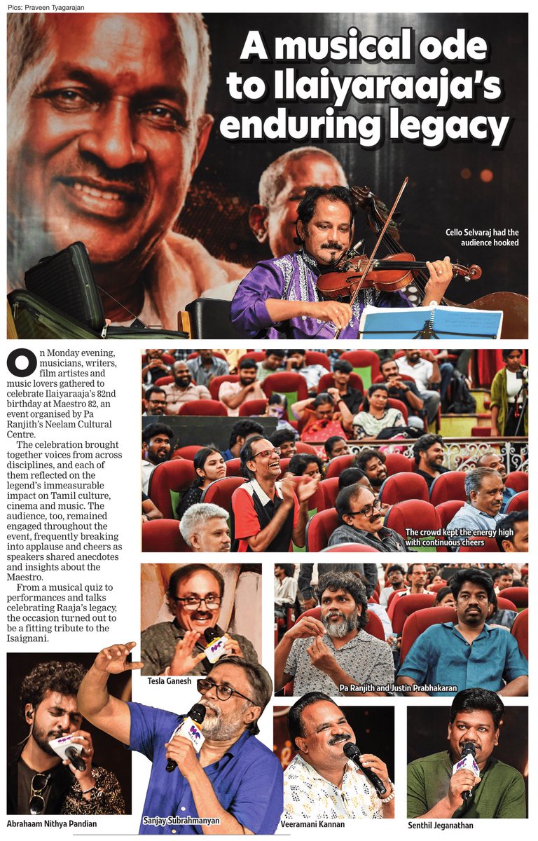 NeelamBooks's tweet photo. Thank you @timesofindia 🌸🎶
#maestro83 #50yearsofraaja #ilaiyaraajabirthdaycelebrations https://t.co/NwbIULMDzl
