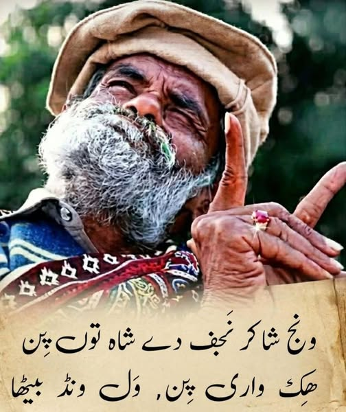 NoviceThinks's tweet photo. ونج شاکر نَجف دے شاہ توں پِن
ھِک  واری  پِن,  وَل  ونڈ  بیٹھا

شاکر شجاع آبادی https://t.co/FZbsCPMXhY