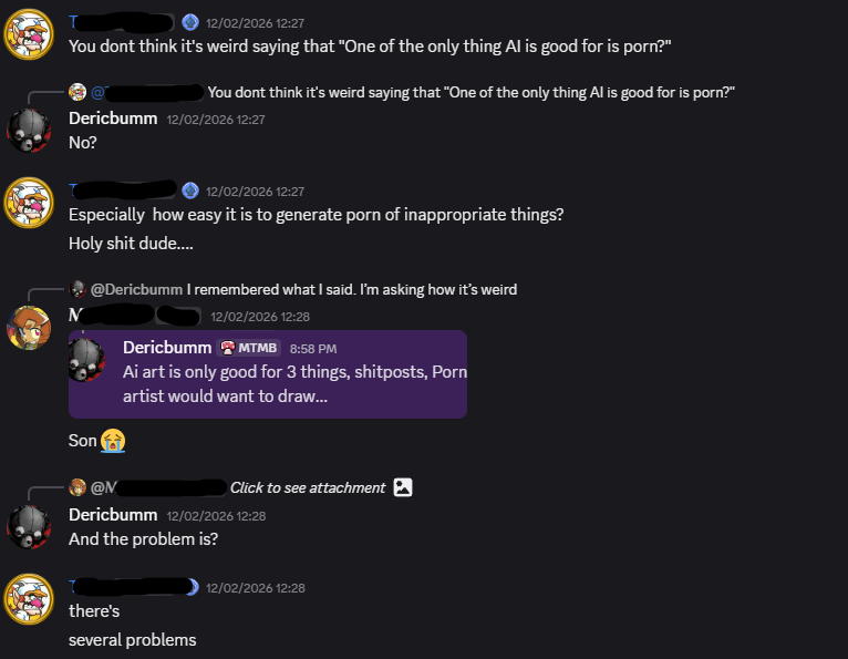 bplaysstuff's tweet photo. @Sonic_zip @SansButWhoAsked @mariotwtconfess Here's people showing genuine discomfort from your question then, if that one screenshot doesn't count.

You made several people uncomfortable just from this debate that YOU brought up alone. https://t.co/BQSjpdkyBx