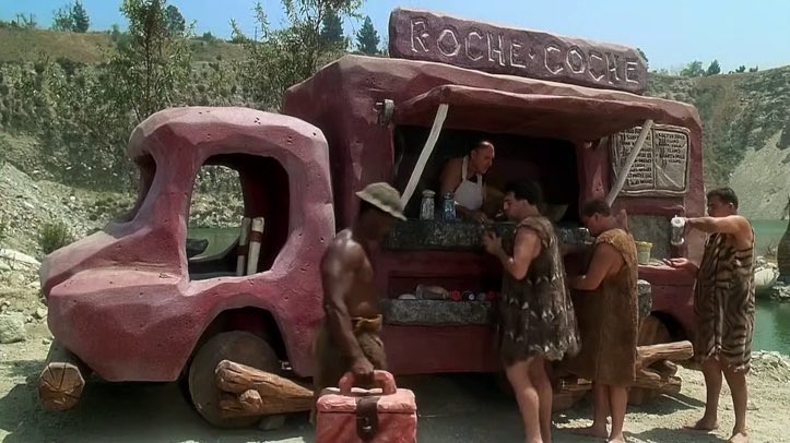 Howell489's tweet photo. Y’know, I’ll acknowledge that THE FLINTSTONES (1994) makes some weird choices. The movie looks great, though! The production designers, art team, and FX artists really came to play, and it still holds up 30+ years later. It looks good on blu-ray! https://t.co/oCq6ksd4S8