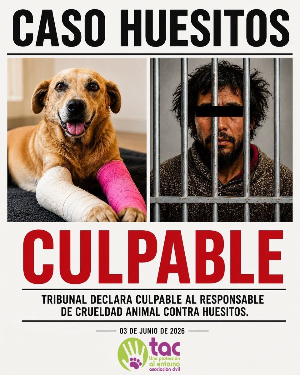 alvarez_armando's tweet photo. Llegó la #Justicia para Huesitos ⚖️
La Juez Karla Ivonne Munguía declaró #culpable a Luis Rey, alias “El Colamochas”, por el delito de #crueldad animal en agravio de #Huesitos en #Tehuacán 🐕
Este fallo marca un precedente en #Puebla y México, reafirmando que la violencia contra los animales es un delito que puede y debe ser sancionado 🐶