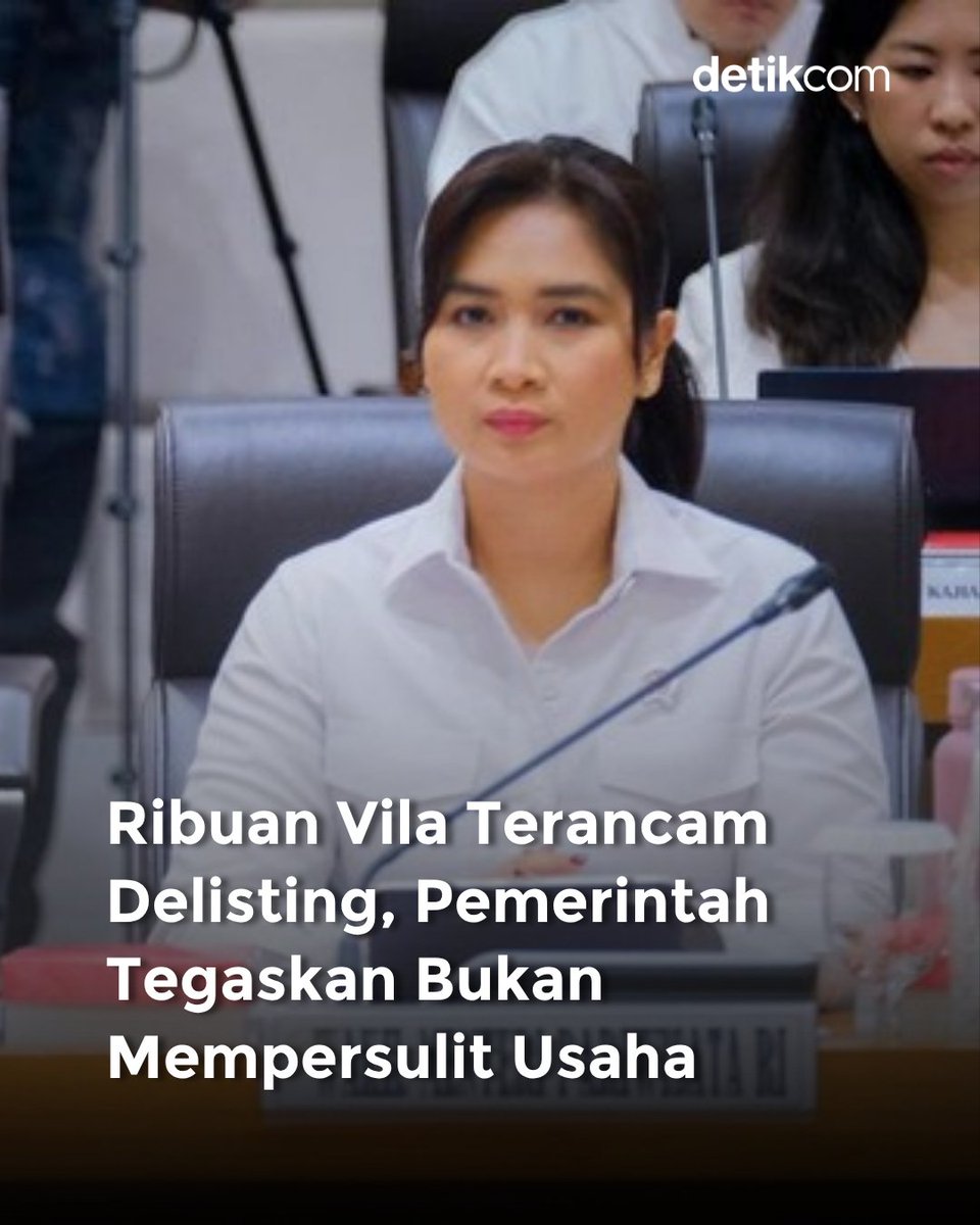 detikTravel's tweet photo. Kementerian Pariwisata menegaskan bahwa kebijakan penertiban atau delisting akomodasi, termasuk vila yang belum memiliki izin usaha, bukanlah langkah mendadak maupun upaya mempersulit pelaku usaha.

#detiktravel #Delisting #Vila #KementerianPariwisata https://t.co/i6NNcvUd2f