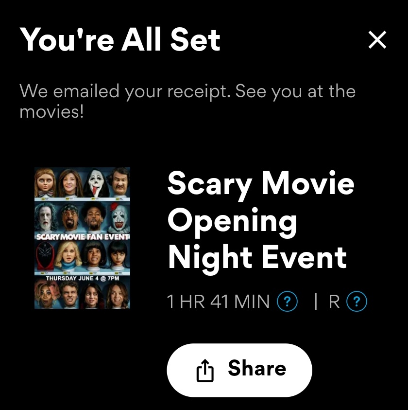 cryptograft's tweet photo. Waasssaaaappppp
#scarymovie is #atAMC
Get your tickets NOW!
Let's get it $AMC https://t.co/TXzYh13OYf
