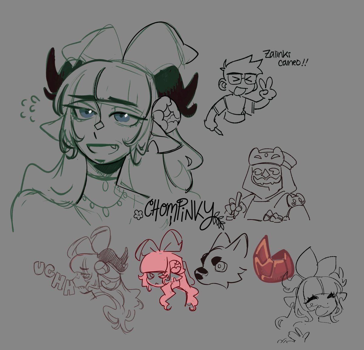 chompinky_'s tweet photo. Some doodles to test/clean out the brushiess https://t.co/qz8isU54E8