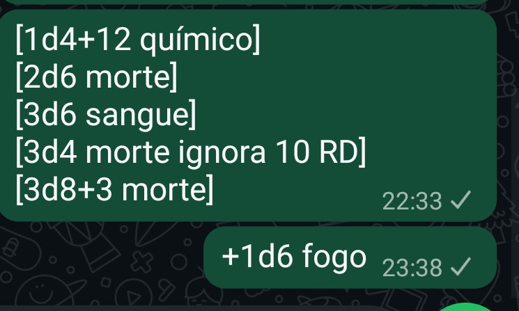 RandomUsuario_'s tweet photo. A maldição que é jogar de Lâmina Paranormal sintetizada em duas mensagens no whatsapp https://t.co/DU0h9C2FZg