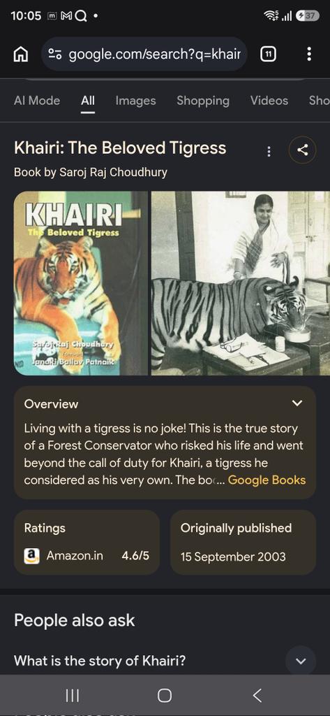 Debsu15's tweet photo. Always wanted to post this , the tigress , a legacy that I grew up listening to, a tiger who preferred to be hand fed  , Khairi and his father Padmashree Saroj Raj Choudhury , the first director of project tiger and who started started pug mark census, Khairi was his daughter and unfortunately he did not live long after Khairi was ethunized due to rabbies when she jumped to save her family from a stray dog and after taking permission from PM Mrs Indira Gandhi as the vets confirmed she wouldnt make it , Saroj sir though had made notes of Khairi's behavioural patterns in those days which can be perhaps helpful through tech / AI now if found !