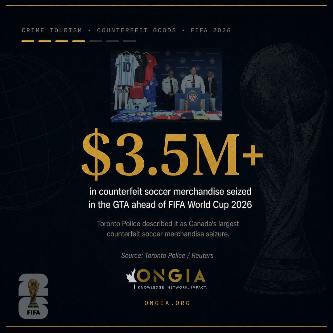 ONGIA's tweet photo. As #Canada prepares for FIFA World Cup 2026™ - Canada, Mexico and the United States, awareness around ticket fraud, counterfeit merchandise, fraudulent travel offers, fake accommodations, phishing and online scams remains important. https://t.co/AcM03W0yDr