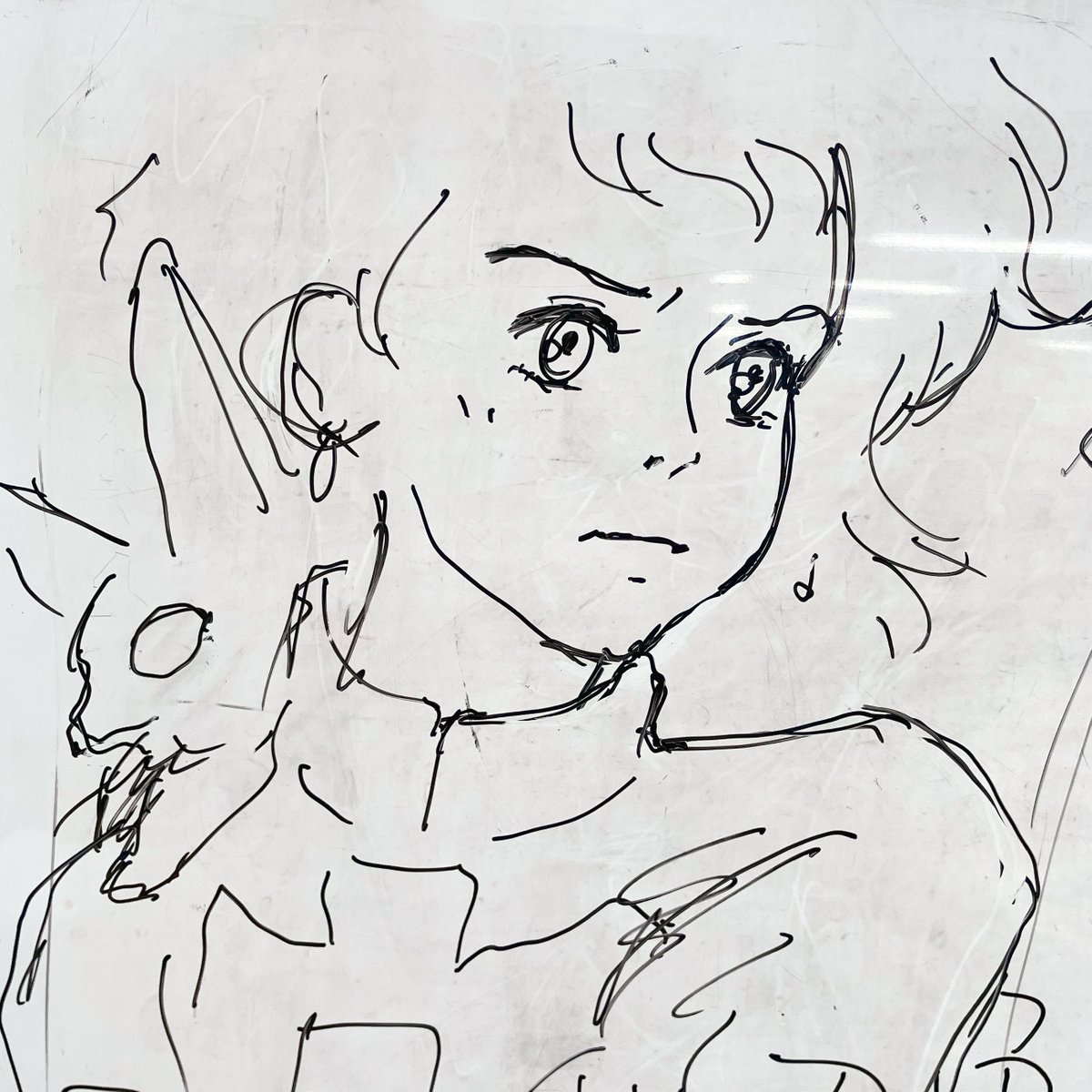InfoStudioh's tweet photo. 今日仕事でホワイトボードに描いた #ナウシカ 。原作漫画2巻の表紙を見ながら描きました。上手に描けたので嬉しくなって消す前の撮影しました。＃模写 https://t.co/rWG0CAFHsS