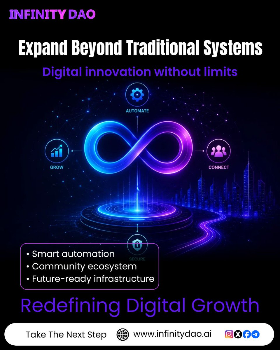 IDLInfinityDAO's tweet photo. Step into the future of digital innovation with Infinity DAO 
 Join Infinity DAO today

#InfinityDAO #DigitalInnovation #Web3 #Blockchain #FutureTech #DeFi #SmartAutomation #Decentralized #TechEcosystem #Innovation #CryptoCommunity #NextGenInternet #BuildTheFuture #DigitalGrowth https://t.co/cBNuZeIaB7