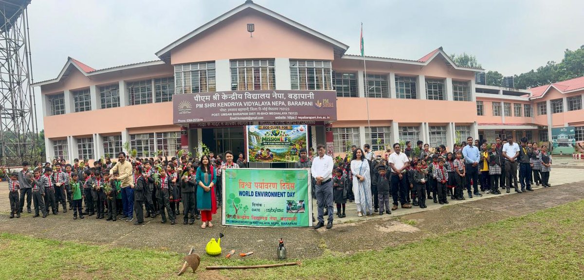 KendriyaNepa's tweet photo. हरित विचार, हरित व्यवहार – यही है भविष्य का आधार” 🌎🌿
विश्व पर्यावरण दिवस 2026 | पीएम श्री केंद्रीय विद्यालय नेपा, बड़ापानी
#Environmental Day, #Ek Ped Maa Ke Naam 3.0, #Ecoclubs for Mission Life
@KVSRO_Silchar ,@KVS_HQ ,@EduMinOfIndia https://t.co/6H8Ca2OzMO