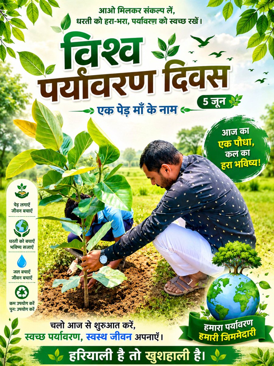 umeshbarh's tweet photo. आओ मिलकर पौधें लगाएं 🌴 विश्व को हरा भरा बनाएं 🌳
🙏
#world #environment #day #tree #save #trees #environmentfriendly #nature #naturelovers https://t.co/KLa8Twiwgh