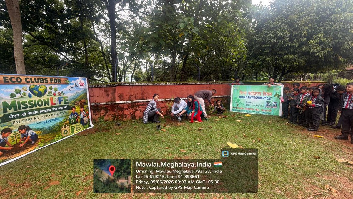 KendriyaNepa's tweet photo. हरित विचार, हरित व्यवहार – यही है भविष्य का आधार” 🌎🌿
विश्व पर्यावरण दिवस 2026 | पीएम श्री केंद्रीय विद्यालय नेपा, बड़ापानी
#Environmental Day, #Ek Ped Maa Ke Naam 3.0, #Ecoclubs for Mission Life
@KVSRO_Silchar ,@KVS_HQ ,@EduMinOfIndia https://t.co/6H8Ca2OzMO