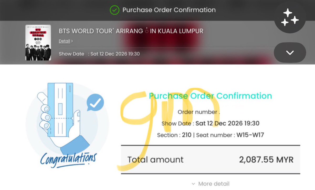 gugumiguu's tweet photo. wts BTS in KL cat4 210 3 tix 12 Desember 2026, side by side, original price, i secured wrong section 

#btsinkl #btsinkualalumpur https://t.co/VDKDid1vXm