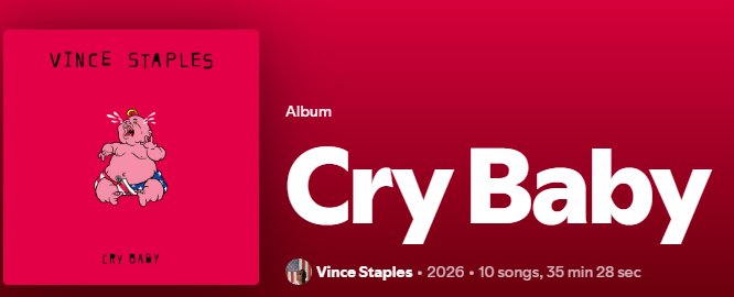 MONTYLESTAR's tweet photo. I cannot tell you how fucking needed this Vince Staples album is, especially right now. Shit SUCKS right now and it's so fucking refreshing to listen to a rapper actually ADDRESS all the fuck shit. 

Niggas are not in a partying mood. https://t.co/TES6owmXpT