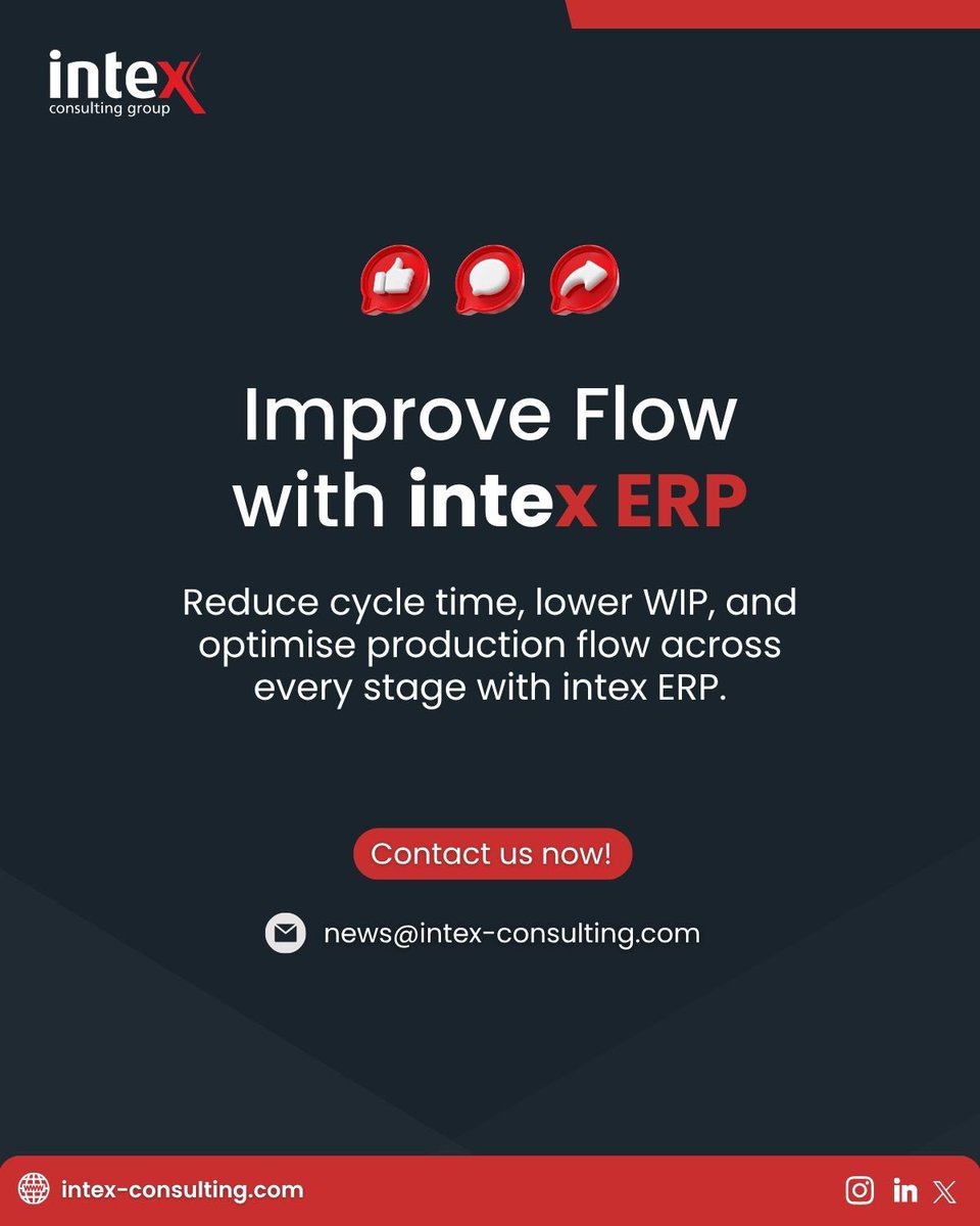 IntexConsulting's tweet photo. Learn more: https://t.co/BXSQpmCpT7

#intexERP #ProductionPlanning #WIPReduction #CapacityOptimization #ManufacturingERP #TextileIndustry #ProcessOptimization #SupplyChain #WeavingEfficiency #DyeingPlanning #OperationalEfficiency #TextileManufacturing https://t.co/vvsRYgX4SX