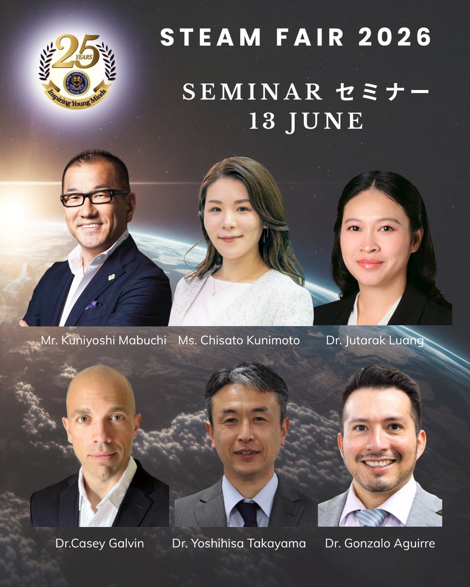 LaurusISS's tweet photo. 🚀STEAM Fair 2026 pick up✨ The seminars are now open!  セミナーの予約を開始！

https://t.co/iXlAj2a885

▶Dr. Casey Galvin, AI Developer, Vista Health Pte. Ltd.​,
AI Can Do My Homework — So Why Should I Learn Anything?

▶Dr. Yoshihisa Takayama, Professor, Tokai University
Optical Communication; History and Future Prospects

▶Dr. Gonzalo Aguirre, AI Developer, Astroscale Holdings​
Space Sweepers: Using Robotics & AI to Clear the Path to a Sustainable Future in Space

▶Vista Health Pte. Ltd.​, AI Developer　Casey Galvin氏
AIが宿題を代わりにやってくれる時代に、なぜ私たちは学ぶ必要があるのか？

▶東海大学 教授　　高山 佳久氏
光通信技術の歩みと今後の可能性

▶Astroscale Holdings​, AI Developer　Gonzalo Aguirre氏
ロボティクスとAIで切り拓く持続可能な宇宙の未来

#laurus #STEAM #STEAM教育 #サイエンス教育 #インターナショナルスクール #stemeducation #internationalschool #Space #AI #INFINITYandBEYOND