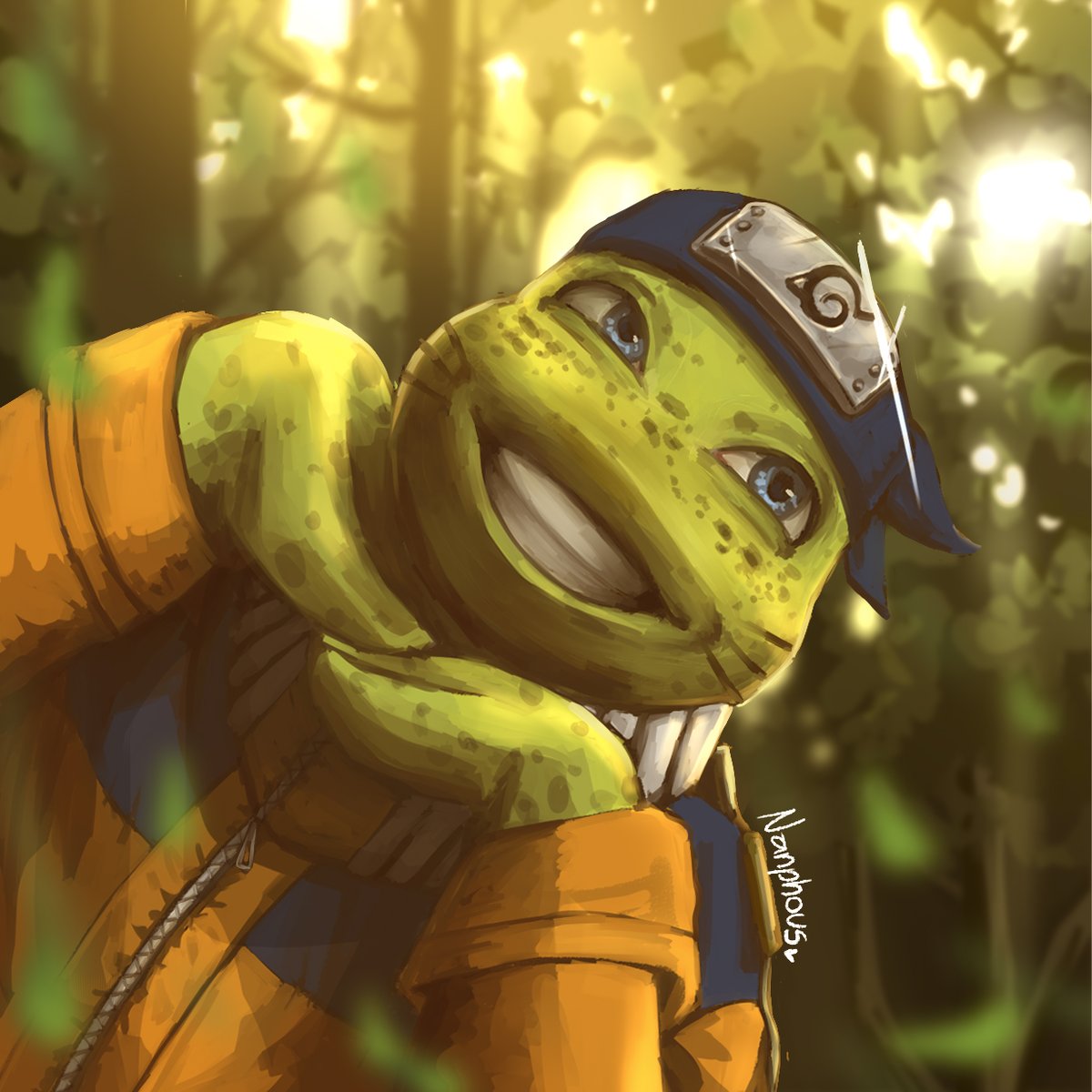 Nanphous's tweet photo. Mikey cosplaying as Naruto (?) XD
It was just an idea I had, ehe ദ്ദി（ˉ ꒳ ˉ マ
.
.
.
🏷 #TMNT #tmnt2012 #Naruto ! https://t.co/kuvDXrW3T3