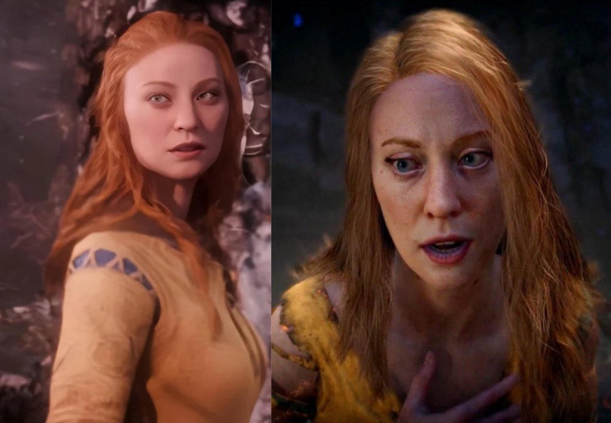 ProficFicus's tweet photo. The actual problem is how they butchered the model for Kratos' wife when in theory, these two aren't that far apart timeline-wise. Also, how they purposefully butchered the actual face model's beauty by intentionally making her look like Steve Buscemi with a ginger wig. https://t.co/6JJ7ZH6D4Z