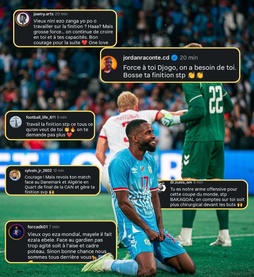 Rdc_News5's tweet photo. 🗣️⚽🇨🇩 **Cédric Bakambu sous les critiques des supporters !**

Après avoir manqué une grosse occasion en face-à-face lors du match amical entre la RDC et le Danemark (0-0), mercredi dernier, plusieurs supporters des Léopards ont interpellé l'attaquant congolais sur les réseaux sociaux, lui demandant de travailler davantage sa finition à l'approche de la Coupe du Monde 2026. 🐆🇨🇩

Malgré son expérience et son importance dans le groupe, les attentes restent élevées autour de l'avant-centre congolais, attendu comme l'un des leaders offensifs de la sélection.

📲 Screenshots Instagram

#Bakambu #Leopards #RDC #CDM2026 #Team243 #Football #CédricBakambu 🐆⚽🇨🇩