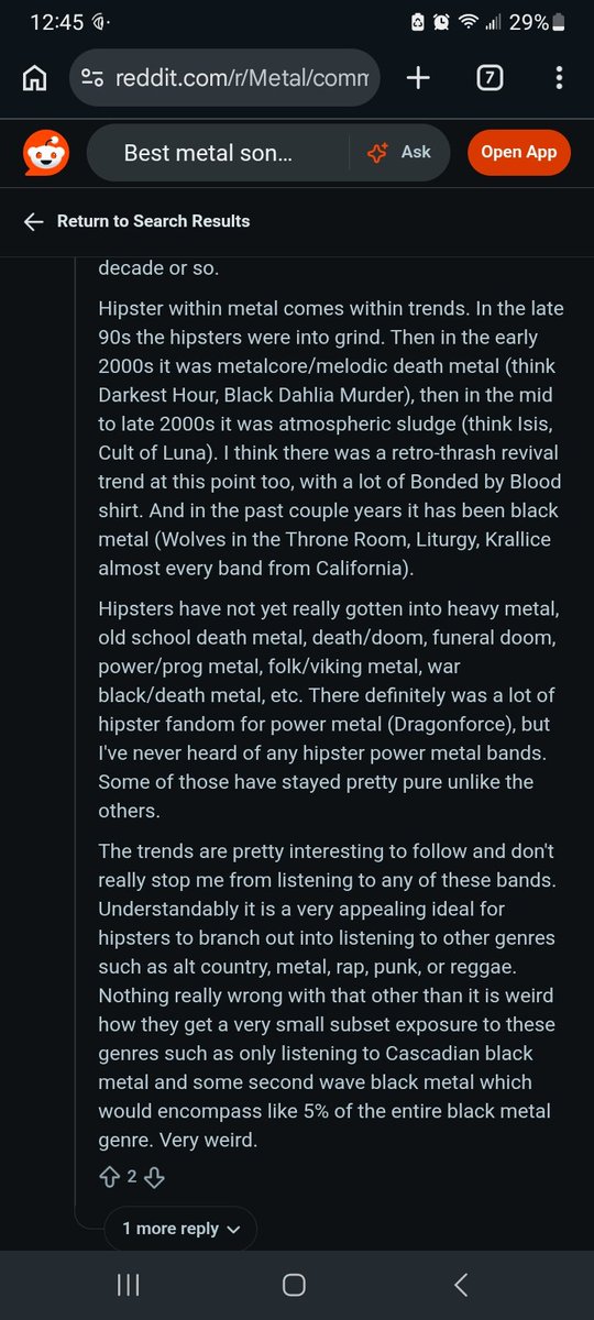 doolanzer's tweet photo. Last post about this crap. This is for people that think being into any obscure/underground music is the way of hipsters. Hipsters always had a trendy, highly curated, safe within it's parameters link to Metal. They often weren't really Metalheads, just into very specific bands. https://t.co/HhxdlgquZG