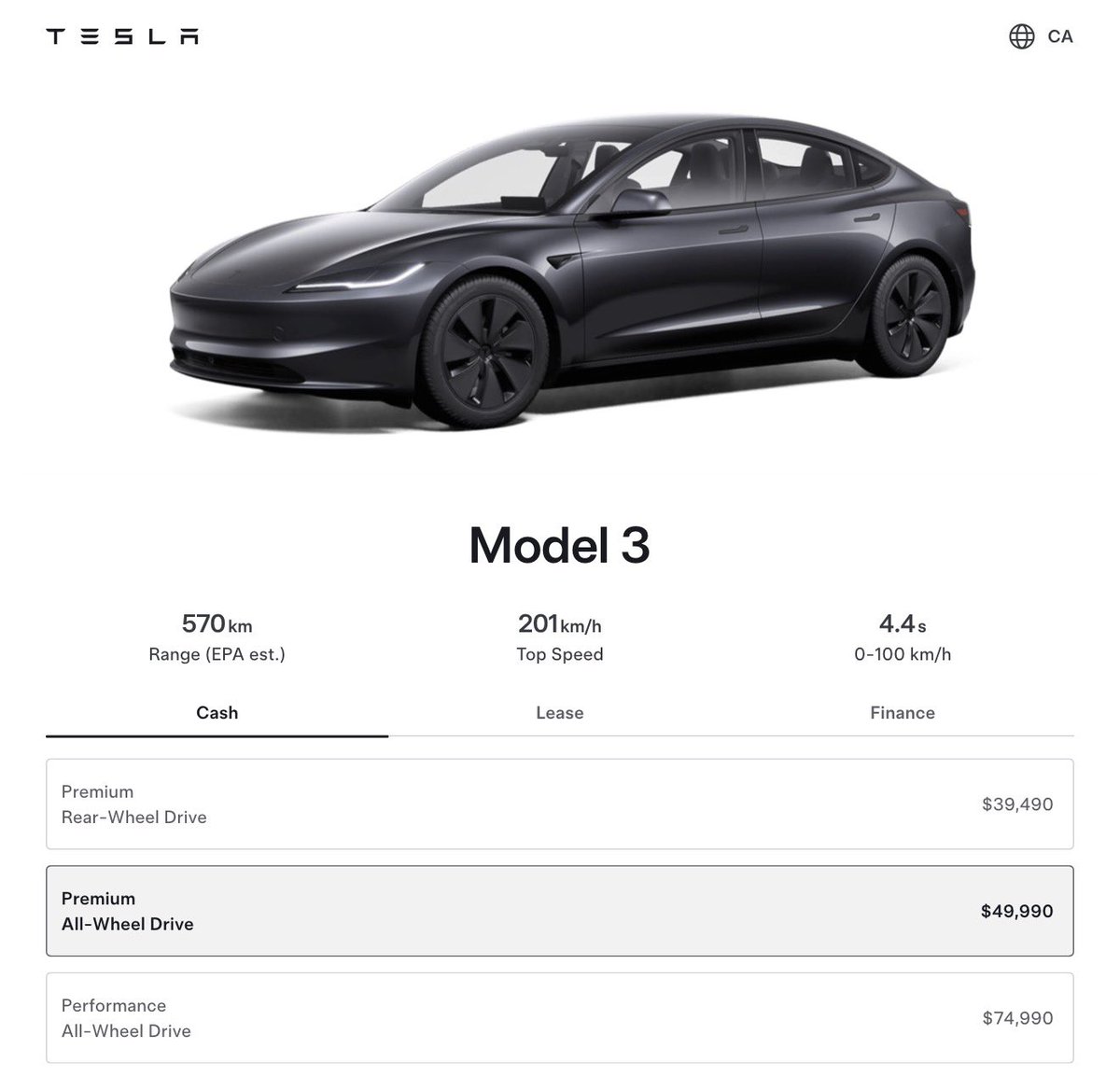 niccruzpatane's tweet photo. Tesla has launched the Model 3 Premium AWD in Canada for $49,990 CAD ($36,000 USD)

• 570 km range
• 0-100 km/h in 4.4s
• August-September Delivery
• Made in Giga Shanghai https://t.co/mhJMtWzs4Z