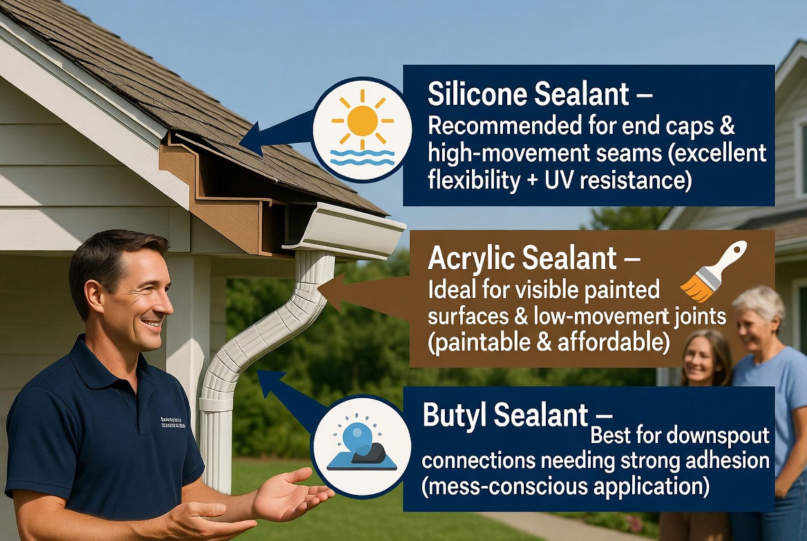 uslocalheropro's tweet photo. Struggling with leaky gutters? The wrong sealant can make things worse. Discover the real differences between Silicone, Acrylic, and Butyl gutter sealants — flexibility, UV resistance, durability, and where each works best.

Call (866) 332-0659 for expert help today! https://t.co/BKbgStT99v