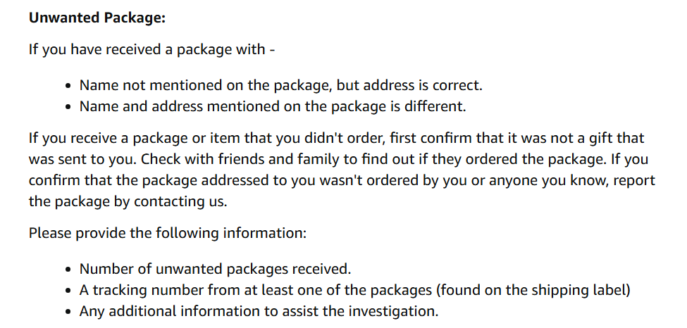 SmithaOne's tweet photo. Hello @amazonIN 

I have received a package meant for someone else - the name, address are correct, but I have not ordered it, is not a gift. 

Your contact-us feature was great. It has now become a nightmare to contact customer care. 

No contact info in the below snippet too! https://t.co/yj2GT84AR8