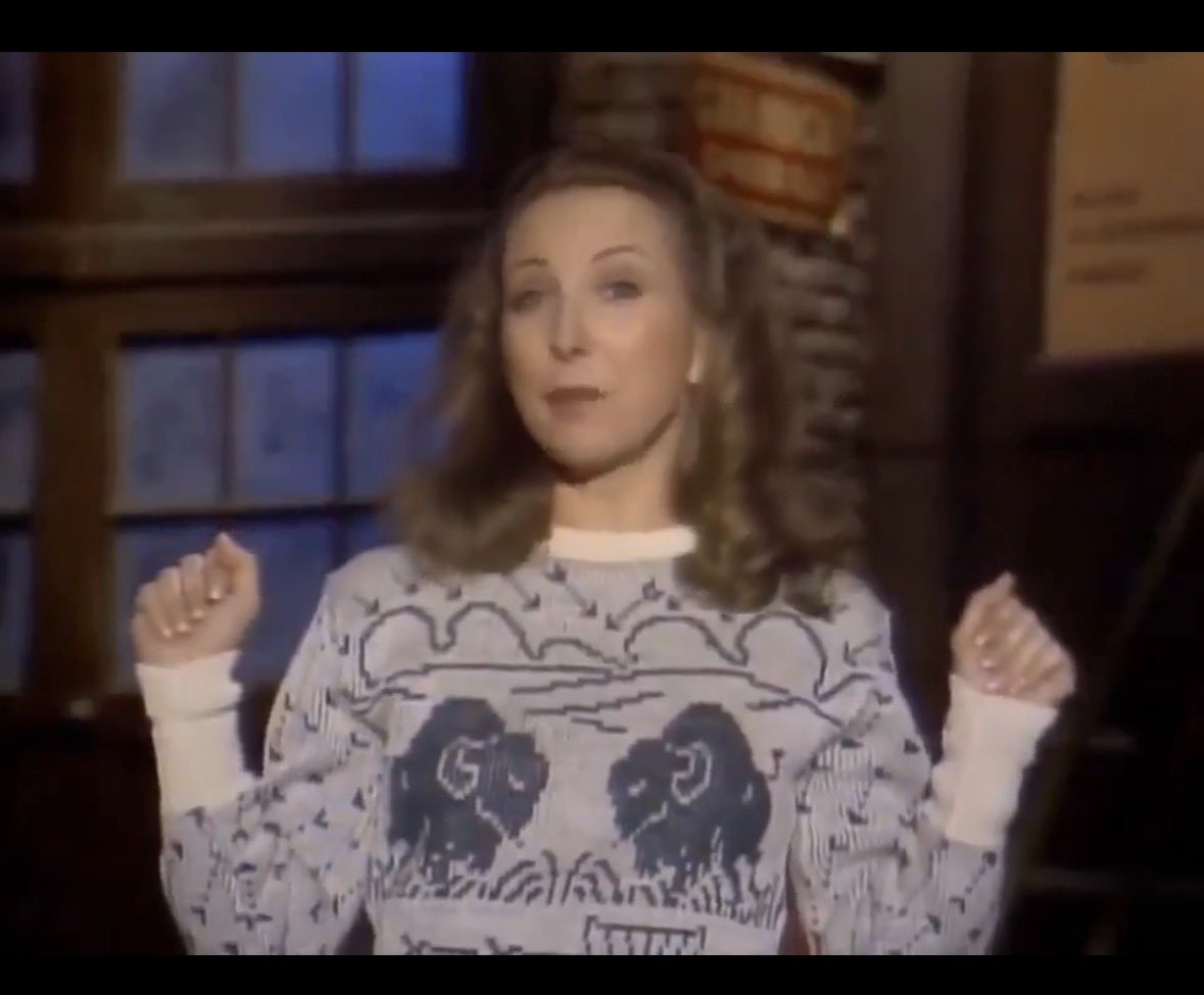 JuanchoS's tweet photo. Teri Garr- always underrated- I am loving this sweater you wore on SNL https://t.co/h3NgS9zwWX