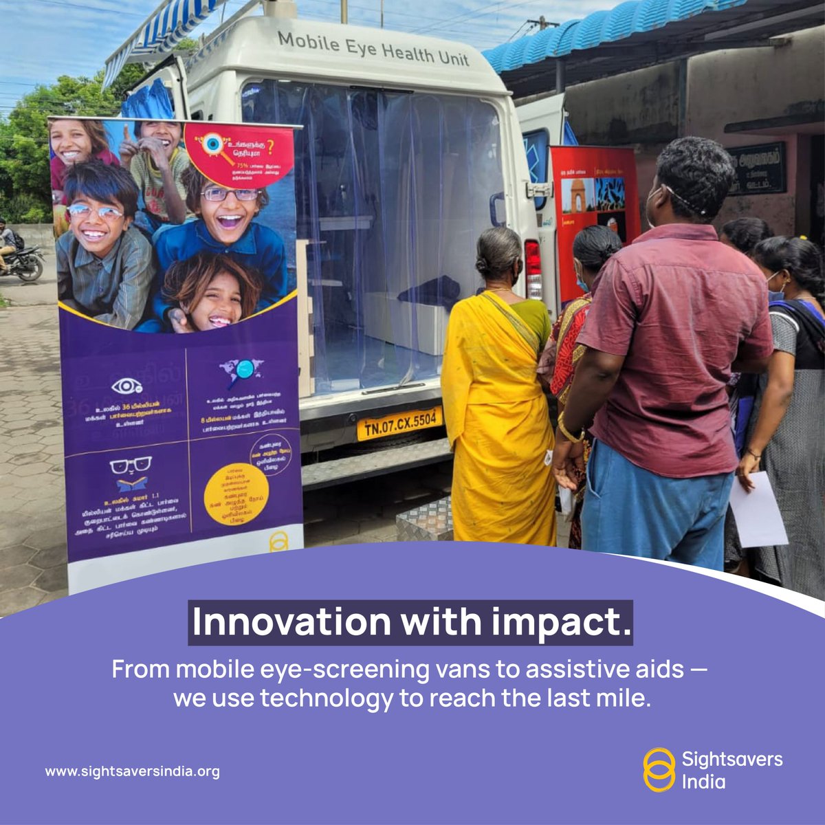 SightsaversIN's tweet photo. Innovation creates impact when it brings essential services closer to people.

At Sightsavers India, we are leveraging technology to strengthen eye health services and make quality care more accessible. From mobile eye-screening units to assistive solutions, innovation helps us connect communities with the care and support they need.

By combining technology, partnerships, and community engagement, we are working towards a future where more people can access timely eye care and lead independent, fulfilling lives.