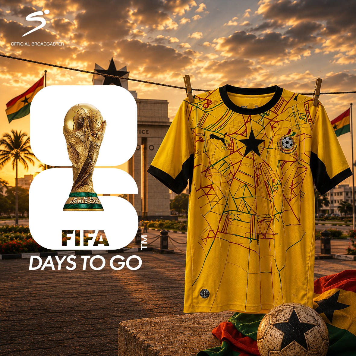 DStv_Ghana's tweet photo. 6 DAYS TO GO! ⚽⌛
The countdown is on…

6 days to the #FIFAWorldCup2026.

Every pass, every goal, every moment matters.
Secure your front row seat and catch it all LIVE in HD on SuperSport.

#EverythingCanWait 🫸🏽 https://t.co/GdzPhauNSa