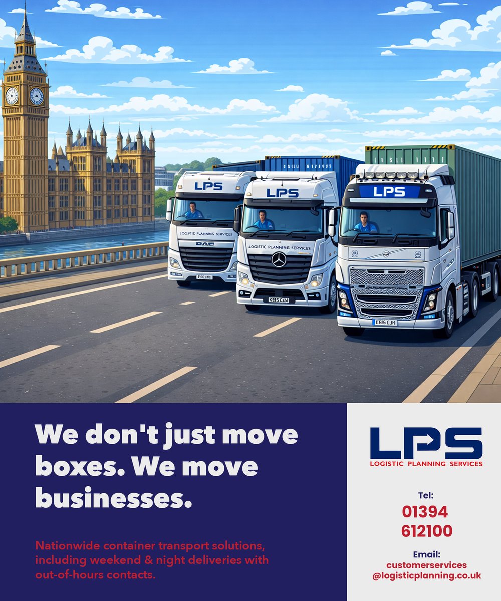 LogisticPlan's tweet photo. Every container we transport represents something bigger — stock for retailers, materials for manufacturers, or products heading to customers across the UK. 
📞 Tel: 01394 612100
📧 Email: customerservices@logisticplanning.co.uk
#LogisticPlanningServices #LPS #ContainerHaulage https://t.co/0eiEEAkqyi