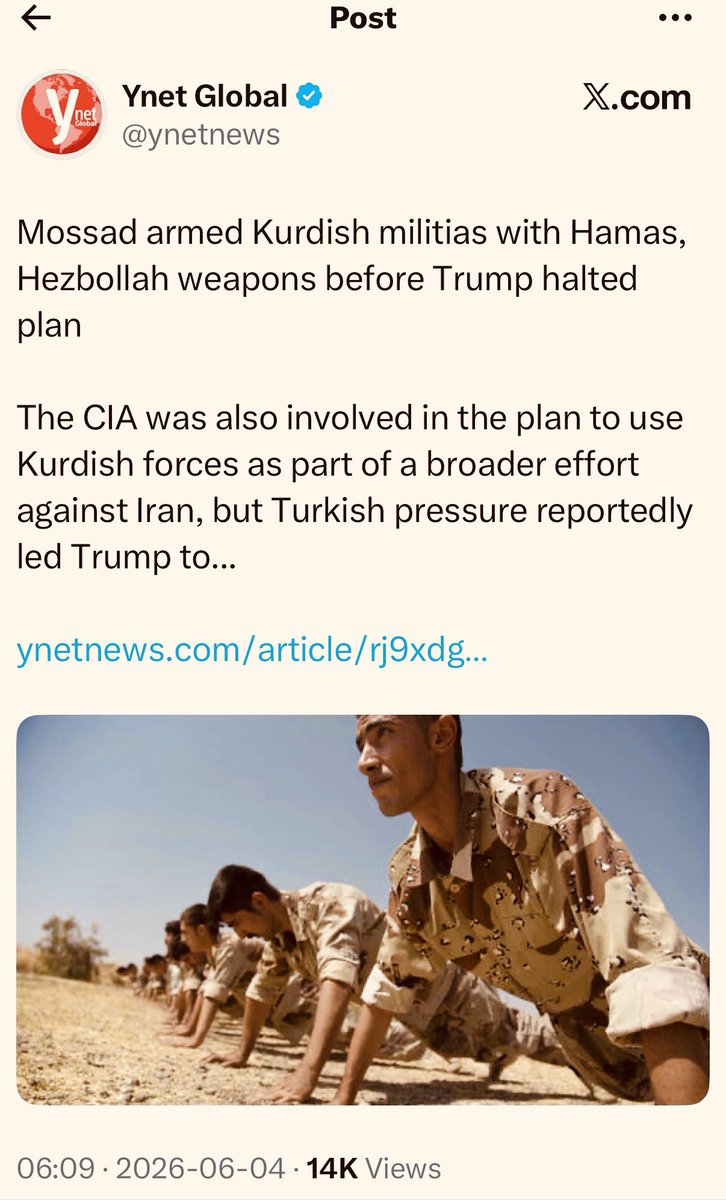 bendmn16's tweet photo. طی ۳ماه گذشته دهها رسانه و مقام اسرائیلی-آمریکائی گزارش دادند که به شبه‌نظامیان کُرد برای جنگ داخلی در ایران سلاح، پول و تجهیزات داده شده. دیروز نیز ynet اسرائیل به‌نقل از موساد نوشت بخشی از سلاحهای توقیف‌شده حزب‌الله-حماس به این گروهها منتقل شده؛‌ مزدوران نیابتی در فاز انکارند! https://t.co/OvmNw8Vb63